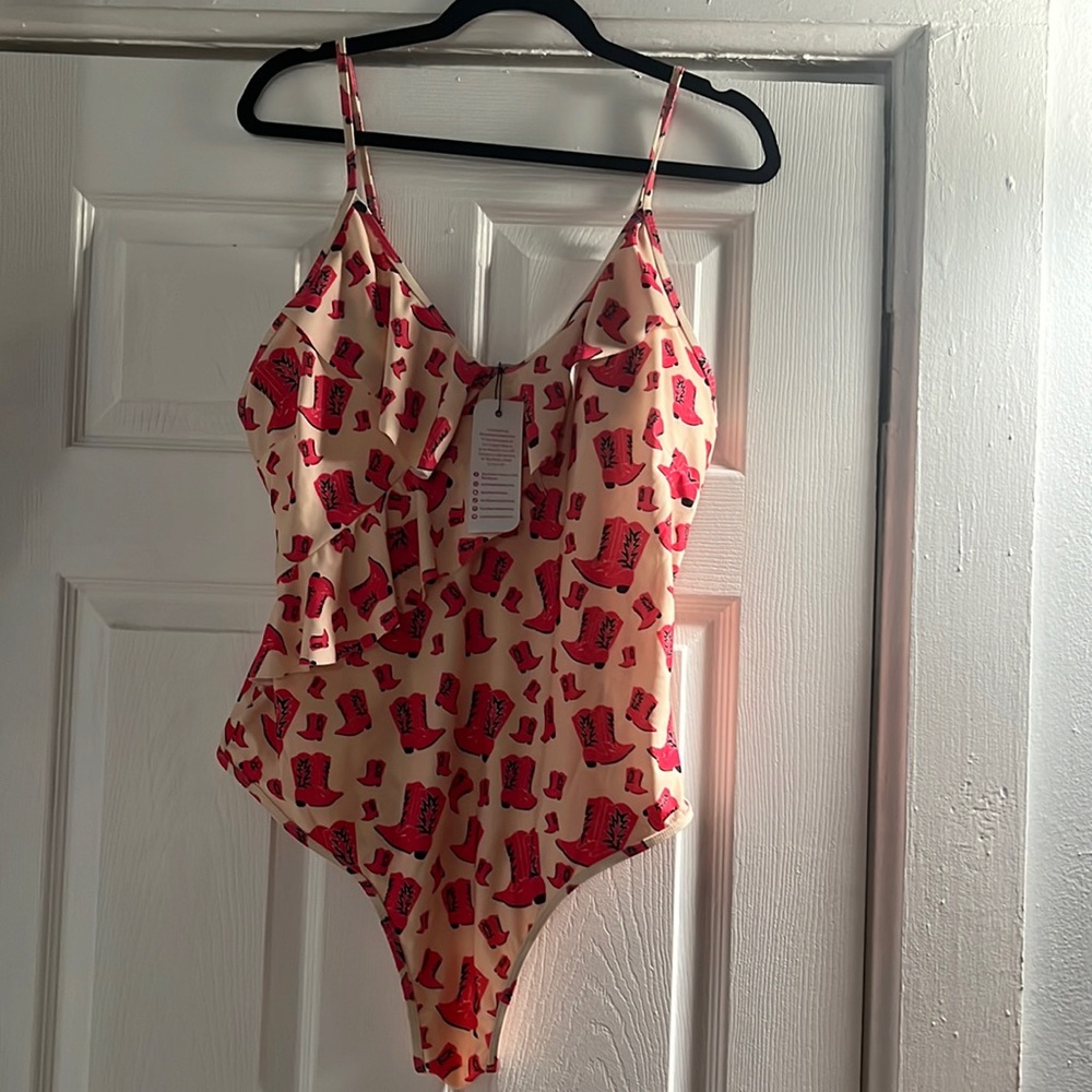 NWT cowboy boot swimsuit
